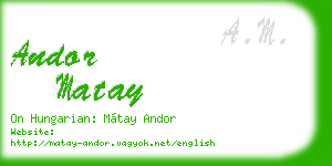 andor matay business card
