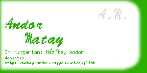 andor matay business card